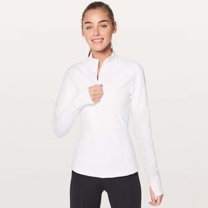 Lululemon Toasty Tech 1/2 Zip White Embroidered